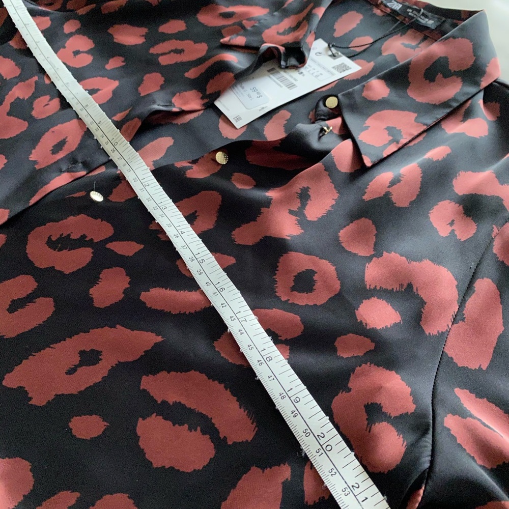 NWT Zara Printed Shirt Dress in Large - Picture 13 of 15